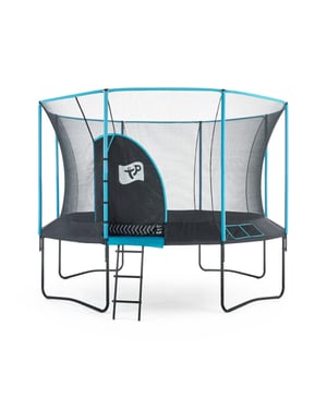 TP Toys Trampoline 365 cm genius 12 met veiligheidsnet zwart/