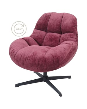 Home67 Fauteuil charlie bordeaux