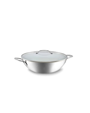 Habonne Avance wok 24 cm triply rvs met glasdeksel