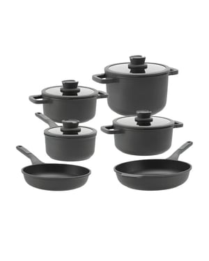 BergHOFF Pannenset leo stone 10 delig downdraft met gratis essentials serveertang 34cm