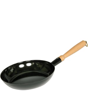 Riess Koekenpan houten handvat 26cm emaille