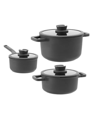 BergHOFF Pannenset leo stone 3 delig downdraft