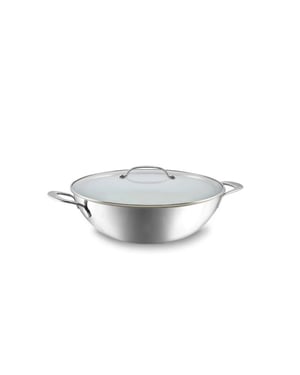 Habonne Avance triply wok 34 cm rvs met glasdeksel