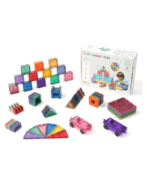 MNTL Magnetic tiles magnetische tegels rainbow sterren 182 stuks