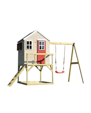 Wendi Toys Wtm23 houten paalwoning zebra met schommel 192x350x242cm