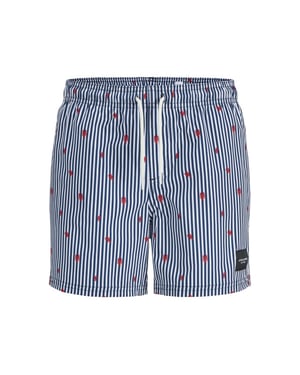 Jack & Jones Jongens zwemshort jpstmaui kreeft blauw/wit gestreept
