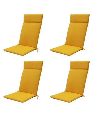 Madison tuinstoelkussen hoge rug gold canvas eco+ ca. 120x50 cm set van 4