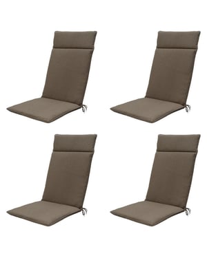 Madison tuinstoelkussen hoge rug canvas eco+ ca. 120x50 cm set van