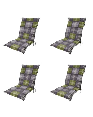 Madison tuinstoelkussen lage rug patchy olive ca. 105x50 cm set van 4