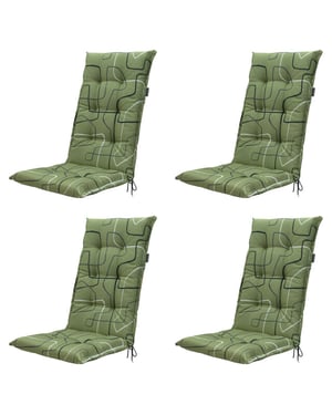 Madison tuinstoelkussen hoge rug joah sage ca. 123x50 cm set van 4