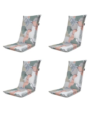 Madison tuinstoelkussen hoge rug grafi salmone ca. 123x50 cm set van 4