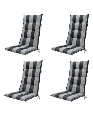 Madison tuinstoelkussen hoge rug alice grey ca. 123x50 cm set van 4