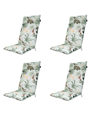 Madison tuinstoelkussen hoge rug grasse green ca. 120x50 cm set van 4