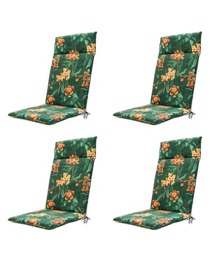 Madison tuinstoelkussen hoge rug lua green ca. 120x50 cm set van 4
