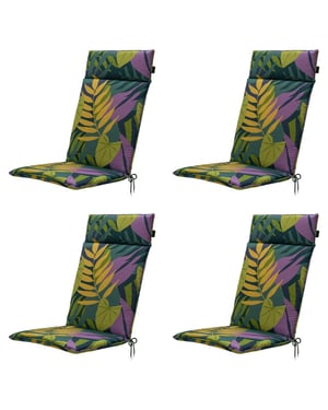 Madison tuinstoelkussen hoge rug iven green ca. 120x50 cm set van 4