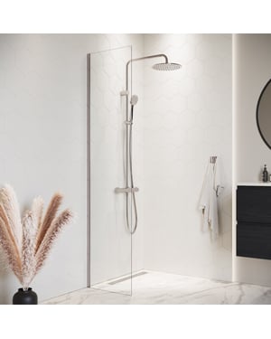 Badplaats Douchewand florida 40 x 200 cm chroom – inloopdouche 8 mm