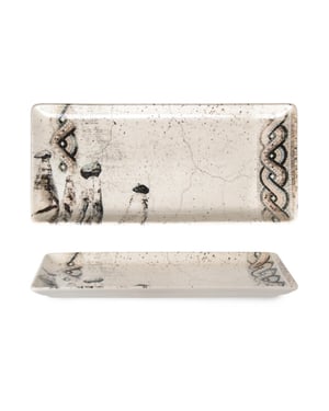 Rinart Serveerschaal remnant porselein 33x17 cm set van 2
