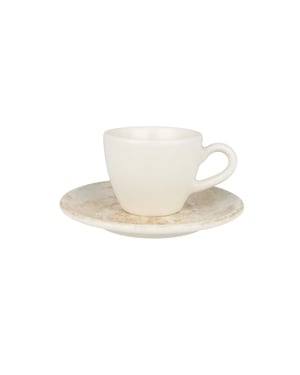 Bonna Espresso kopjes & schotel nacrous porselein set van 6