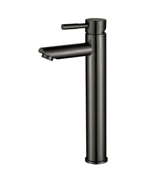 Luzzo ® como gun metal hoog rvs wastafelkraan hoog grijs
