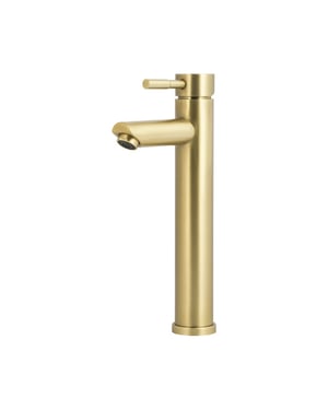Luzzo ® como brushed brass hoog rvs wastafelkraan hoog -