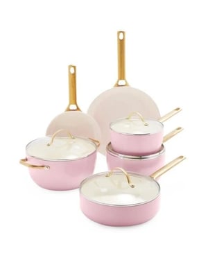 Greenpan Padova blush pink 10-delige pannenset
