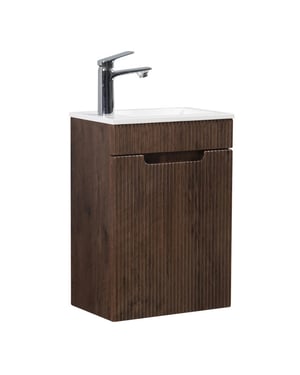 Badplaats Toiletmeubel thermis 40 x 22 cm walnoot bruin fonteinmeubel met