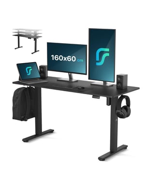 Mirlux Flowsense zit sta bureau verstelbaar elektrisch bureau 160 x 60 cm pre