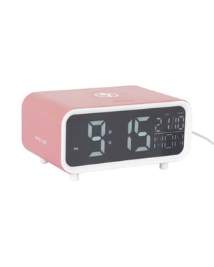 Karlsson wekker chunky led w. phone charger rose tan