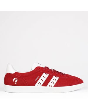 Q1905 Sneaker medal classic donkerrood/wit