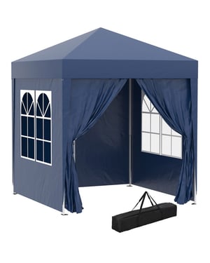 4goodz Outsunny partytent paviljoen 2x2 m opvouwbaar met 4 zijwanden en rits -
