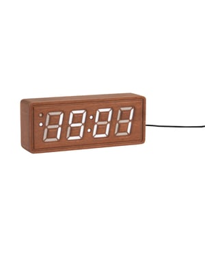 Karlsson wekker solid engraved donker hout