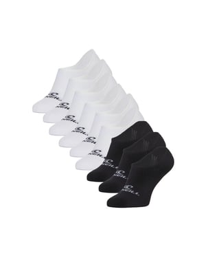 O'Neill Heren / dames footies sokken no show 9-pack wit/zwart