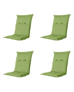 Madison tuinstoelkussen lage rug rib lime ca. 105x50 cm set van 4