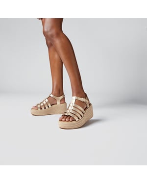 FitFlop Platfforms espadr. leather fisherman wedge sandals