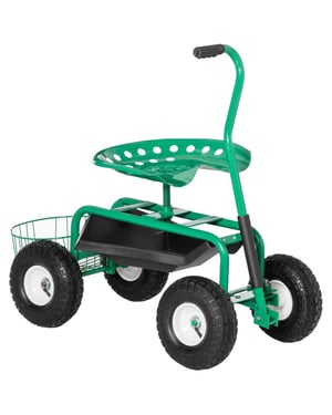 4goodz Tuinwagen met zitting, opbergmand voor tuingereedschap, verstelbare