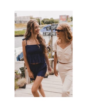 Looxs Revolution Broderie anglaise navy top voor meisjes in de kleur