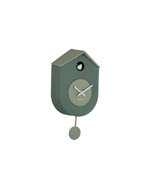 Karlsson wandklok grato cuckoo jungle green & grayed jade