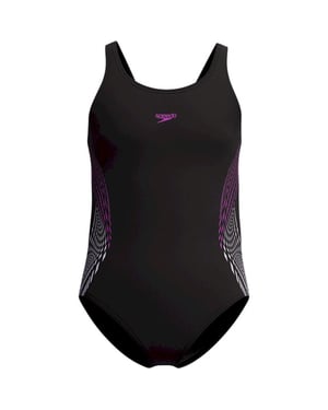 Speedo eco placem muscleb bla/pin wedstrijd badpak meisjes zwart-roze