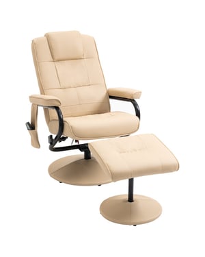 4goodz Relaxfauteuil met massagestoel met voetenbank kunstleer -
