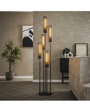 Hoyz vloerlamp 5l getrapt tube mesh artic