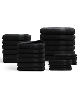 DoubleDry Hotel handdoeken 30-delig set 100% katoen 500 g/m2 zacht &