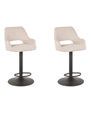 Label51 Barkruk fer naturel boucle 47 x 45cm set van 2