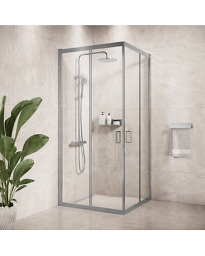 Badplaats Douchecabine dakota 90 x 90 x 185 cm chroom douchewand met