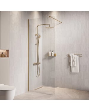 Badplaats Douchewand florida 80 x 200 cm goud – inloopdouche 8 mm