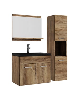 Badplaats Badkamermeubel set montreal 60 x 35 cm bruin badmeubel met