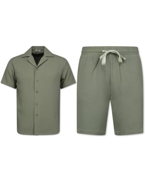 Enos Ribbed oversized shirt zomer set