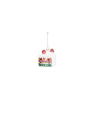 House Vitamin Ornament xmas hanger piece of pie glass 7,5x6,5x7,5cm