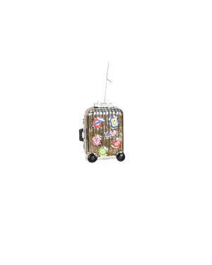 House Vitamin Xmas hanger suitcase glass silver 8x4x11,5cm