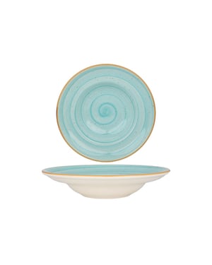 Bonna Pastabord aqua porselein 27 cm (450cc) set van 2
