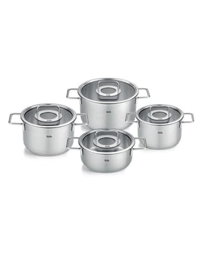 Fissler Pure collection pannenset met glazen deksel 4 delig